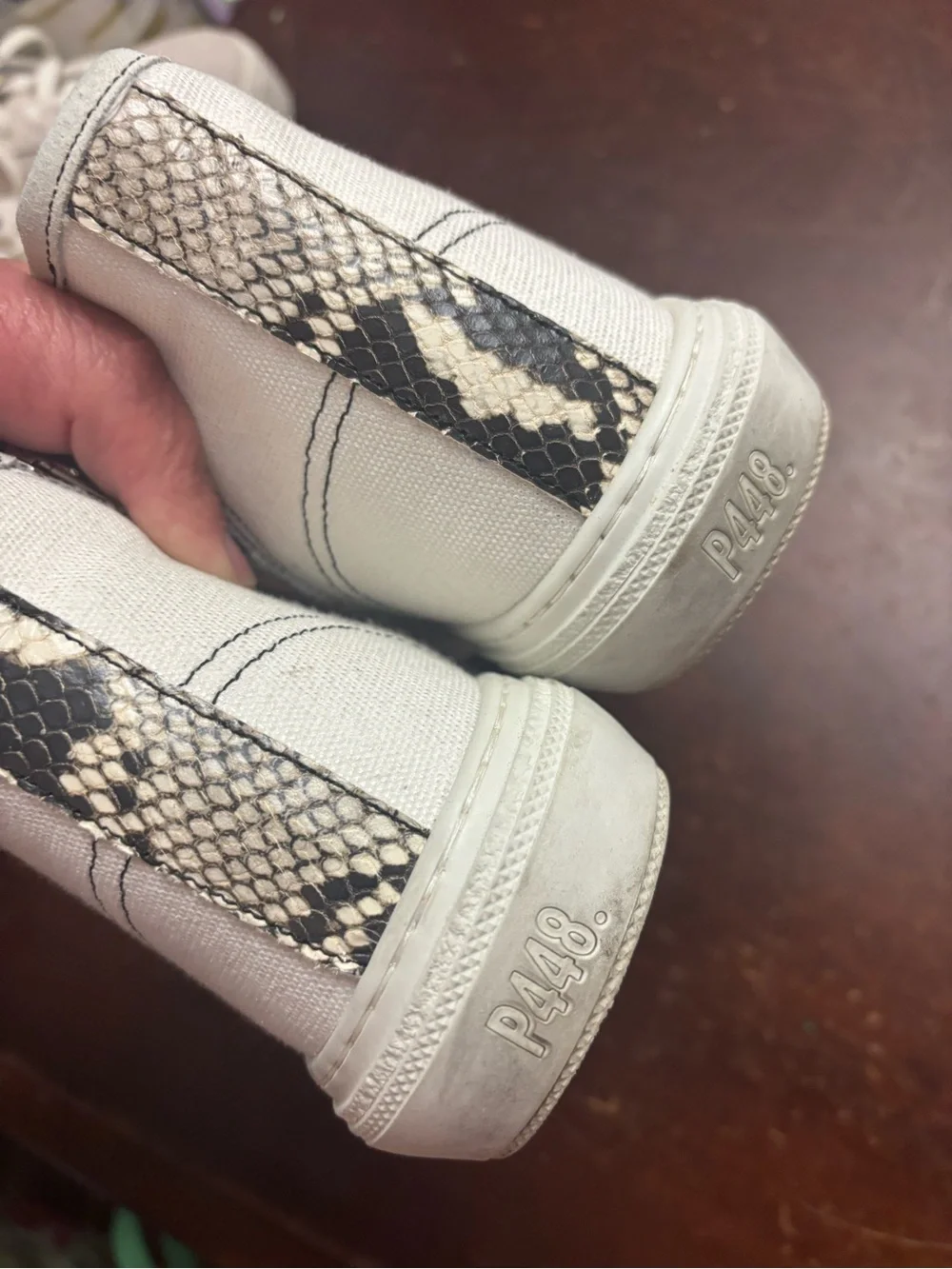 P448 sally high top Sneaker snake print size 38  rubber pull on zip skater goth